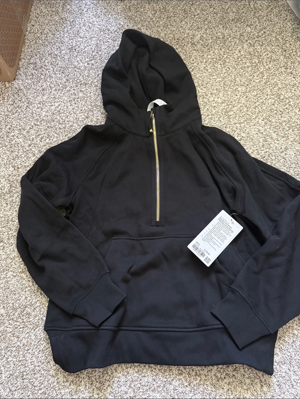 lululemon athletica Black Half-Zip Hoodie with Gold Zipper